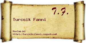 Turcsik Fanni névjegykártya