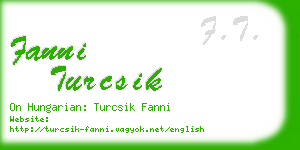 fanni turcsik business card